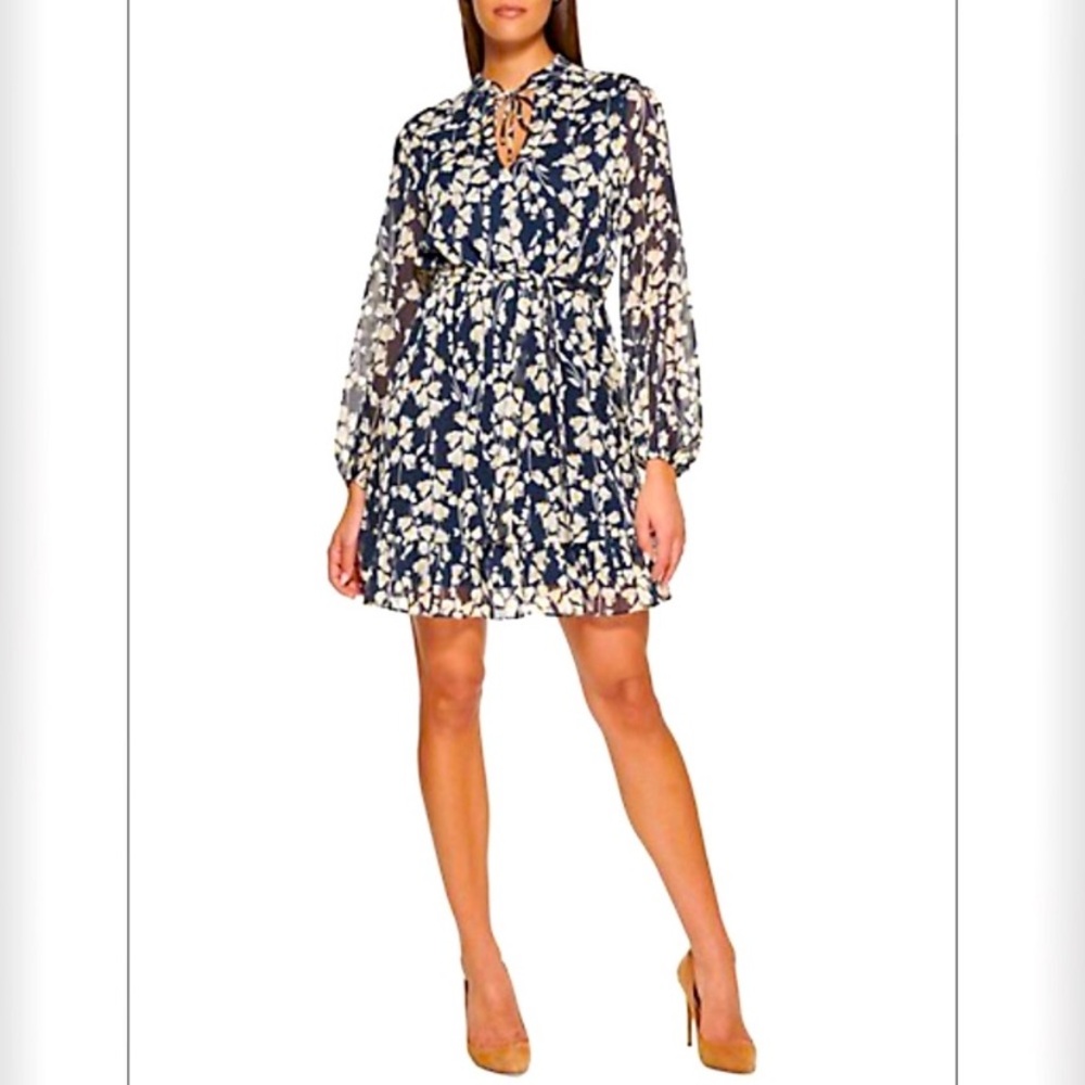 Tommy Hilfiger Navy Floral Long Sleeve Dress